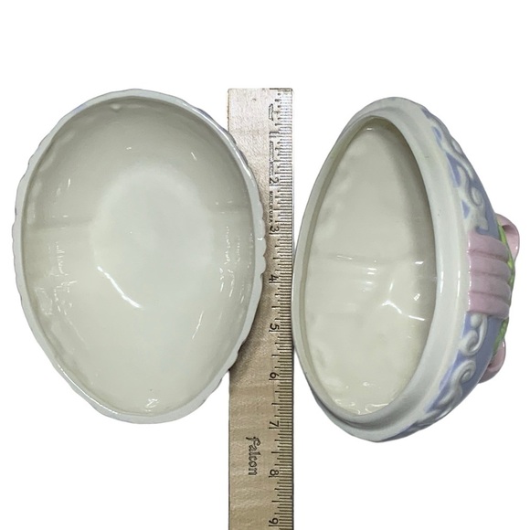 Vintage Hand Painted Easter Egg Candy Dish Trinket Dish Jar Functional Art 1981 - Picture 4 of 16